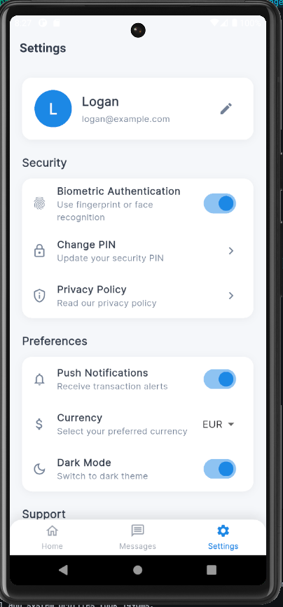 Settings Panel